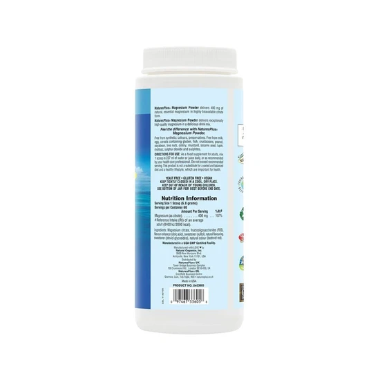 Nature's Plus Magnesium Powder Pink Lemonade 408g