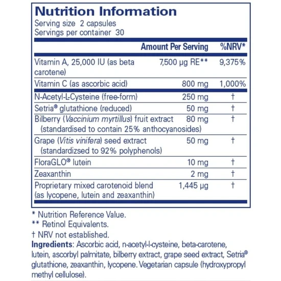 Pure Encapsulations Vision Support Formula Capsules 60 Capsules