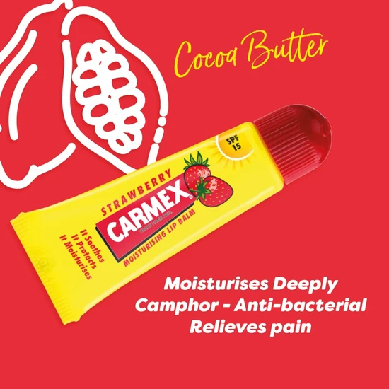 Carmex Classic Lip Balm Tube SPF 15 Strawberry