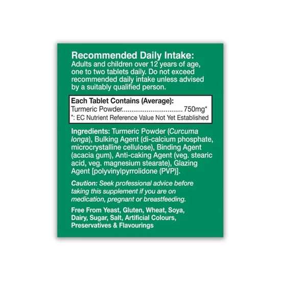 Health Aid Turmeric 750mg Tablets 60 Tablets