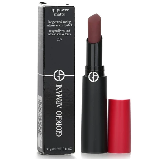 Giorgio Armani Lip Power Matte Longwear & Caring Intense Matte Lipstick 207 Devoted