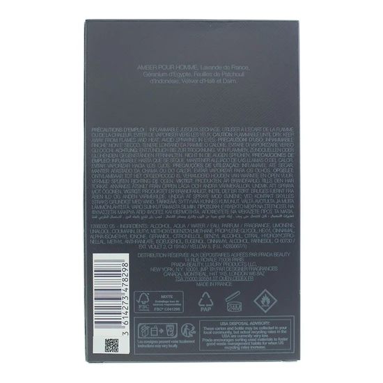 Prada Amber Pour Homme Eau De Toilette 100ml