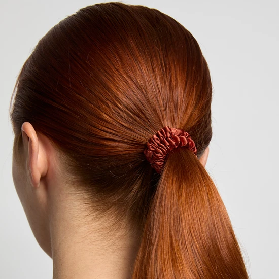 Silver Cloud Skinny Hair Scrunchie Auburn 5 Pack