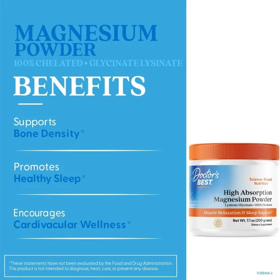 Doctor's Best High Absorption Magnesium Powder 200g