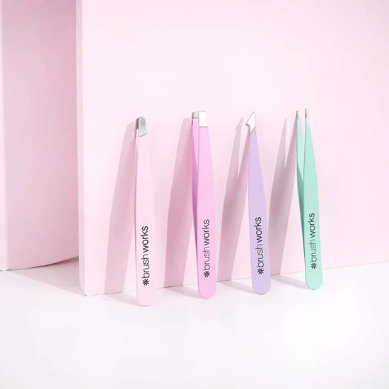 Brushworks HD Combination Tweezer Set Pastels