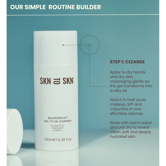 SKN TO SKN Balancing Act Gel-To-Oil Cleanser 100ml