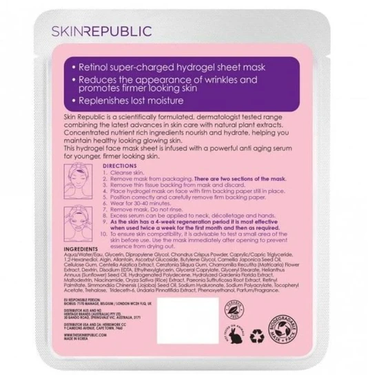 Skin Republic Retinol Hydrogel Face Sheet Mask 25g