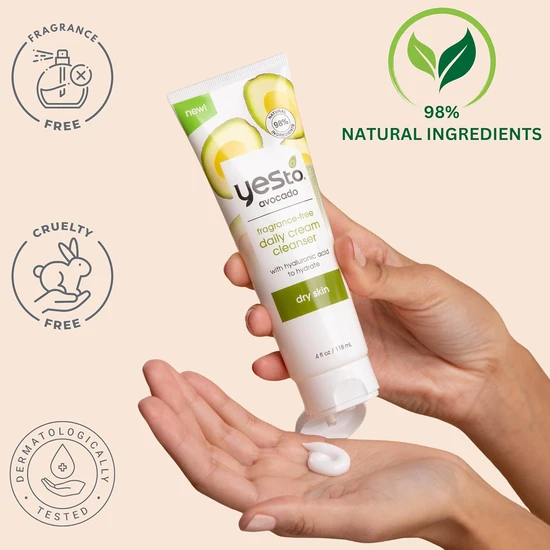 Yes To Avocado Fragrance Free Daily Cream Cleanser 118ml