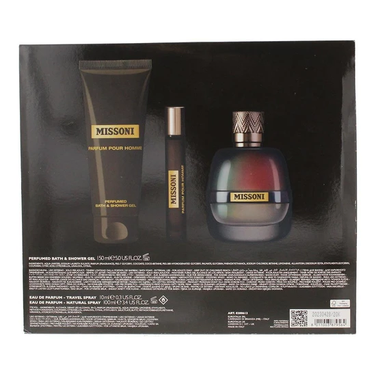 Missoni Eau De Parfum Gift Set 100ml, 10ml Spray + Shower Gel 150ml