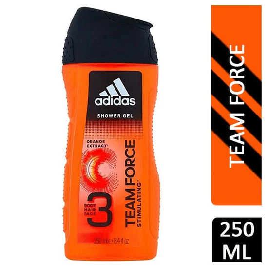 Adidas Team Force 3-in-1 Shower Gel With Orange Extract 250ml