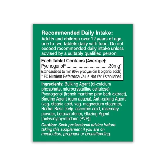 Health Aid Pycnogenol Extract 30mg Tablets 30 Tablets