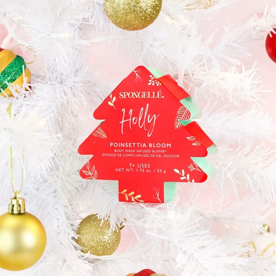 Spongelle Holly Body Wash Infused Buffer Poinsettia Bloom 50g