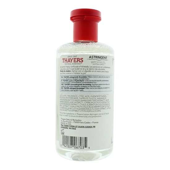 Thayers Witch Hazel Aloe Vera Formula Astringent Lemon