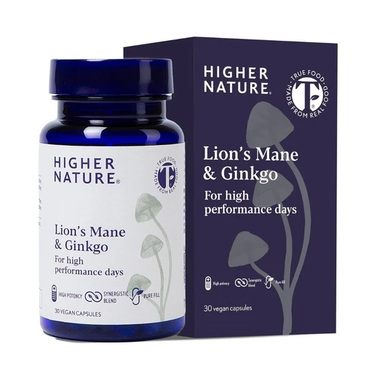 Higher Nature Lion's Mane & Ginkgo Capsules 30 Capsules