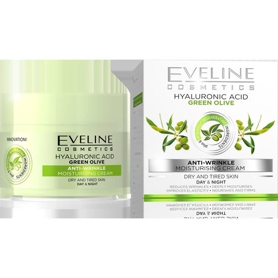 Eveline Hyaluronic Acid Green Olive Anti Wrinkle Day & Night Cream 50ml