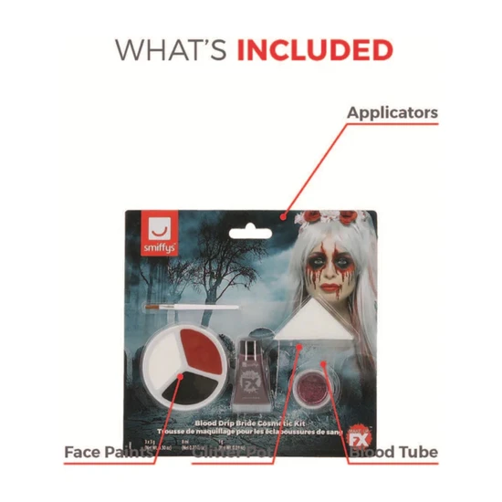 Smiffys Make-Up FX Blood Drip Bride Kit