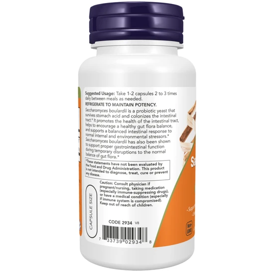 NOW Foods Saccharomyces Boulardii Capsules 120 Capsules