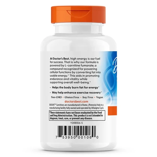 Doctor's Best L-Carnitine Fumarate 855mg 60 Capsules