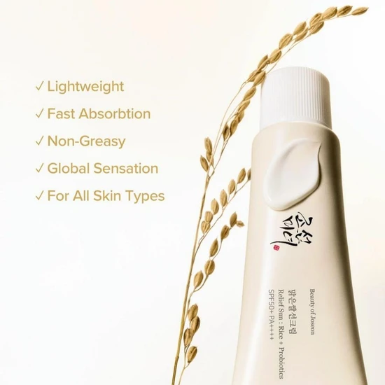 Beauty of Joseon Rice Sunscreen With Rice Water & Prebiotic Complex SPF 50+ 50ml