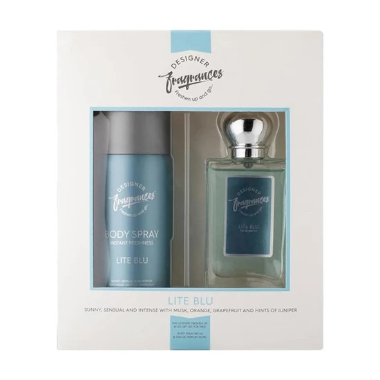Design Essentials Designer Fragrances Lite Blu Men Twin Gift Set