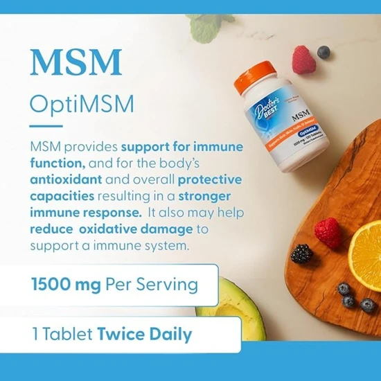 Doctor's Best MSM With OptiMSM Vegan 1500mg 120 Tablets
