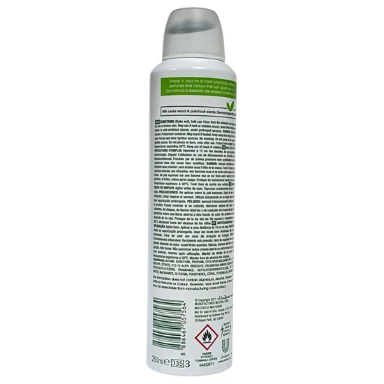 Simple Kind To Skin Pure Deodorant Spray 250ml