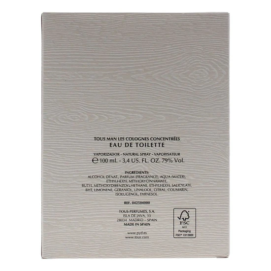 Tous Man Les Colognes Concentrees Eau De Toilette 100ml