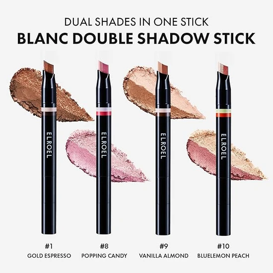 ELROEL Blanc Double Shadow Stick 01 Gold-Espresso
