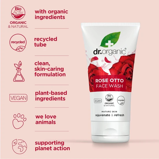 Dr. Organic Bioactive Skin Care Organic Rose Otto Face Wash 150ml