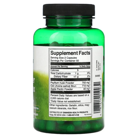 Swanson Tri-Fibre Complex Capsules 100 Capsules