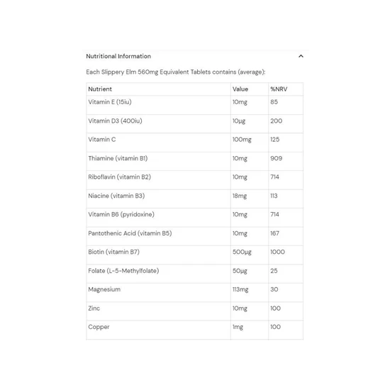 Health Aid Slippery Elm Tablets 60 Tablets