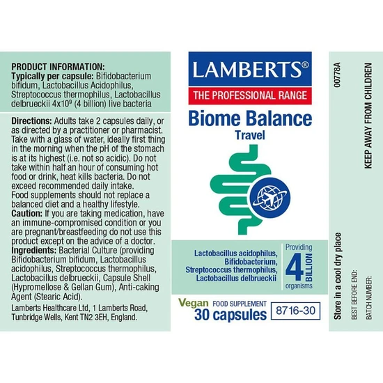 Lamberts Biome Balance Travel Capsules 30 Capsules