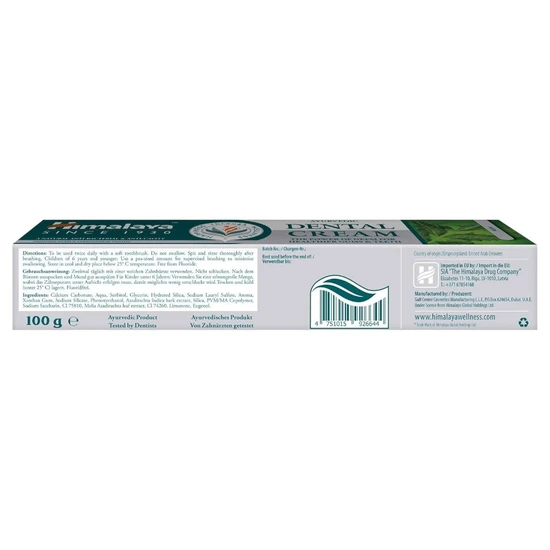 Himalaya Herbals Ayurvedic Dental Cream Toothpaste With Neem 100g