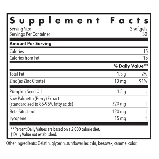 Allergy Research Group Palmetto Complex II With Lycopene 60 Softgels