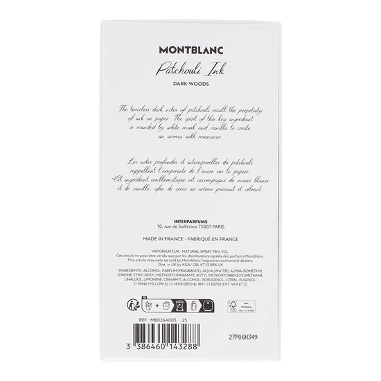 Montblanc Patchouli Ink Eau De Parfum 125ml