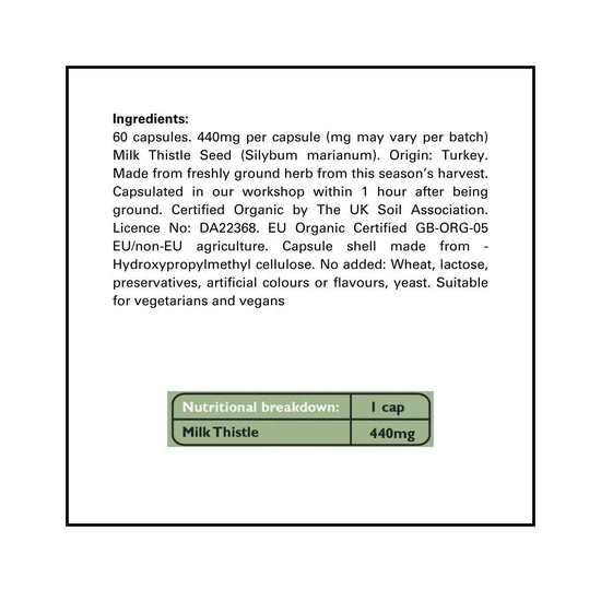 Fushi Organic Milk Thistle 60 Capsules
