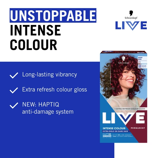 Schwarzkopf Live Intense Colour Extra Bold On Dark Hair Permanent Hair Dye Volcanic Blaze L68
