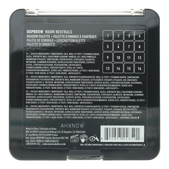 NYX Professional Makeup Ultimate Shadow Palette Warm Neutrals