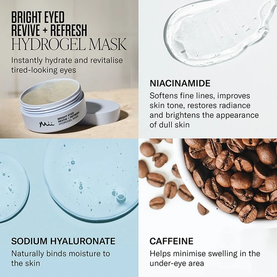 Mii Cosmetics Bright Eyed Firm + Smooth Hydrogel Mask 60 Patches