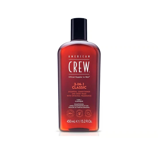 American Crew 3 In 1 Shampoo Conditioner & Body Wash 250ml