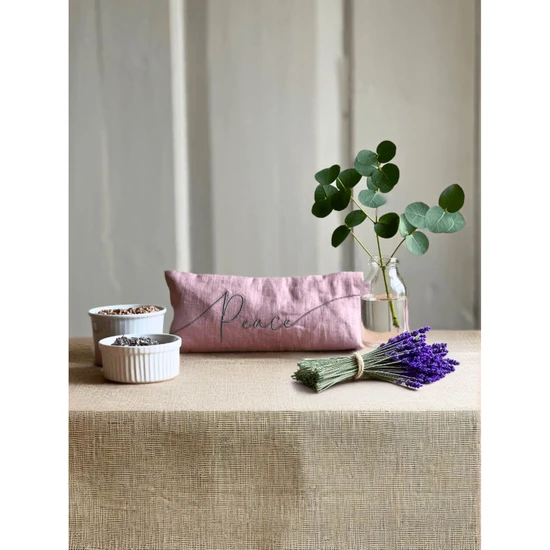 The Norfolk Eye Pillow Company Peace Embroidered Linen & Lavender Eye Pillow Blue / Lavender