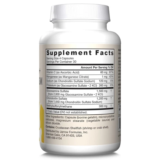 Jarrow Formulas Glucosamine + Chondroitin + MSM 120 Capsules
