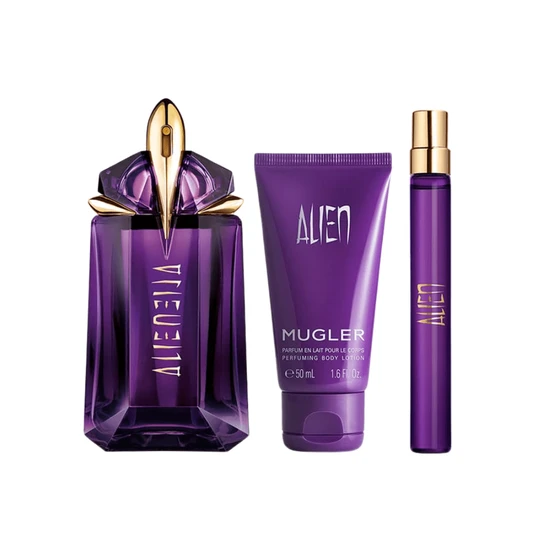 Mugler Alien Eau De Parfum 60ml, Eau De Parfum 10ml Travel Spray + Body Lotion 50ml Gift Set 60ml