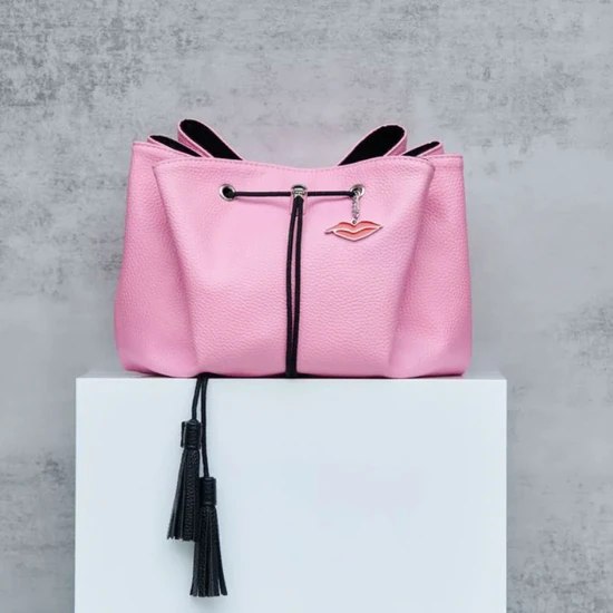 Donna May London Lay Flat Faux Leather Collection Makeup Bag Peony Pink