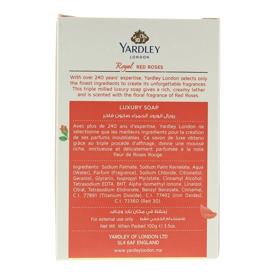 Yardley Royal Red Roses Soap 100g