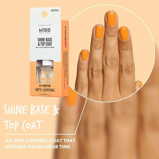 Kiss Professional Shine Base & Top Coat With Biotin Anti Chipping 13ml