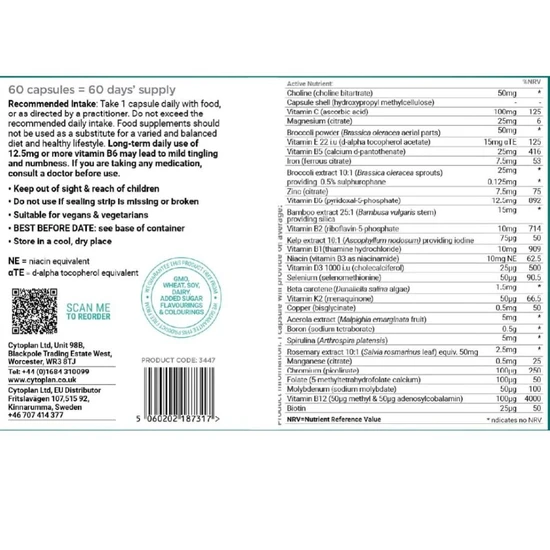 Cytoplan Teen Multi Capsules 60 Capsules