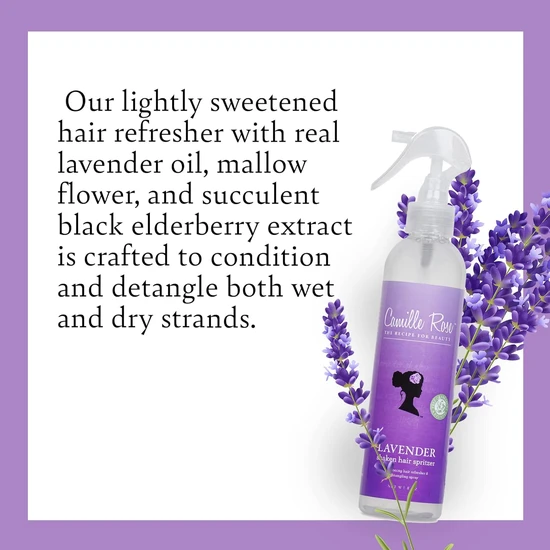 Camille Rose Lavender Shaken Hair Spritzer Detangling Spray 8 OZ