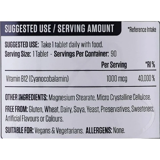 Applied Nutrition Vitamin B12 Tablets 90 Tablets