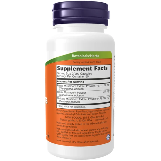 NOW Foods Rei-Shi Mushrooms 270mg 100 Capsules